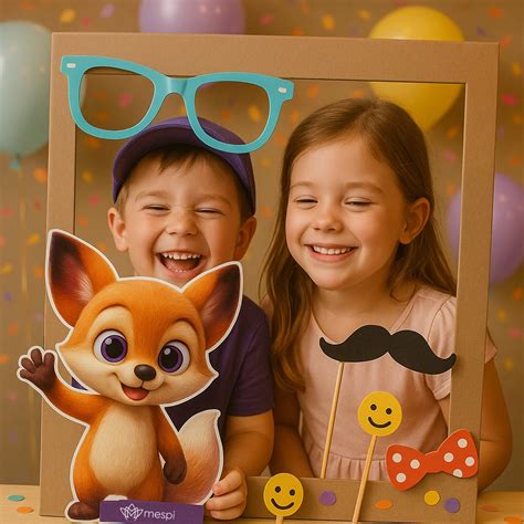 Tematický foto kútik na oslavu so zabávajúcimi sa ľuďmi