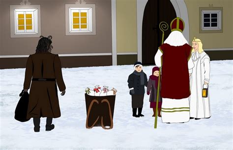Ilustrácia detí s vyčistenými čižmičkami pripravenými na Mikuláša.