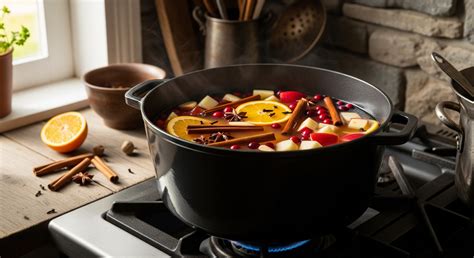 Ovocné plody a koreniny pripravené na varenie punču