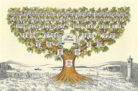 Grafické znázornenie genealogického stromu, symbolizujúceho pokračovanie rodu