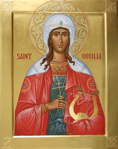 ikona alebo ilustrácia svätej Cecílie