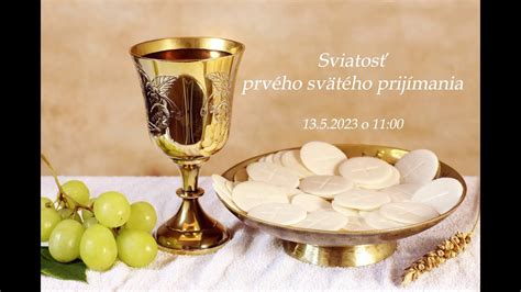 Ilustrácia rôznych symbolov Prvého svätého prijímania: biblia, ruženec, hrozno, pšenica.