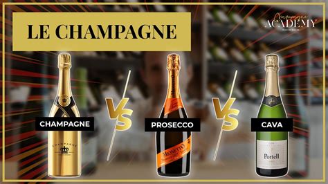 porovnávacia schéma šumivých vín: šampanské vs. prosecco vs. cava