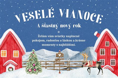 Vtipná vianočná pohľadnica s textom v slovenčine