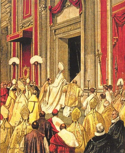 Ilustrácia otvorenia Svätej brány v Ríme alebo schéma štyroch patriarchálnych bazilík
