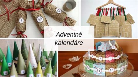 Koláž rôznych typov DIY adventných kalendárov, od jednoduchých papierových vrecúšok po komplexnejšie konštrukcie.