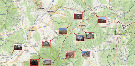Mapa okolia Soblahova znázorňujúca turistické trasy a Chatu pod ostrým vrchom.