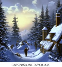 Ilustračná fotografia s vianočnou tematikou - zasnežená krajina s vianočnými svetielkami.