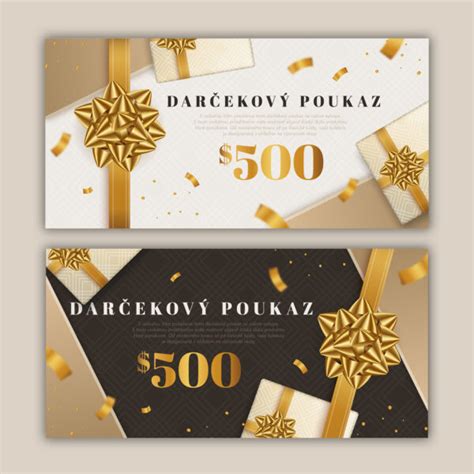 Ukážka rôznych typov darčekových poukazov