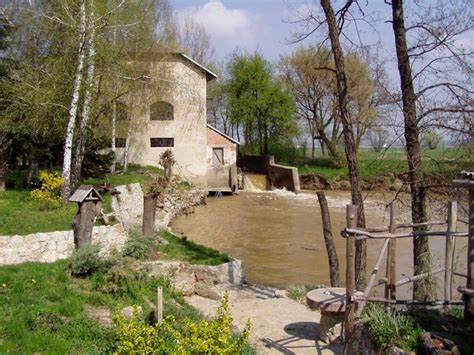 Deti sa hrajú na farme Mašekov mlyn, v pozadí sú tradičné hospodárske budovy