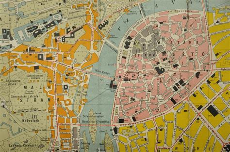Detailná schéma historického centra Benátok s vyznačenými hlavnými pamiatkami