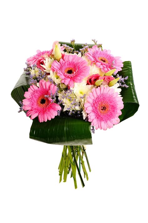 inšpiratívna fotka kytice kvetov s ručne písanou kartičkou