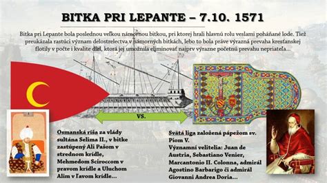 Historická ilustrácia pápeža Pia V. a bitky pri Lepante