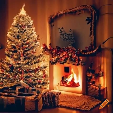Thematic photo of a decorated Christmas tree in a cozy living room