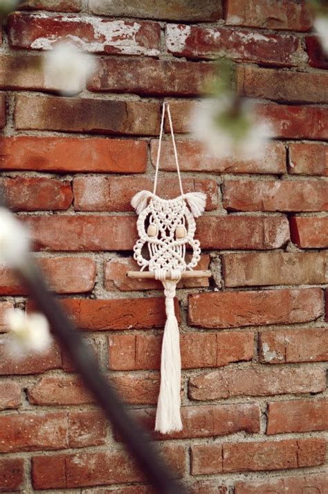 Macrame sova ako vianočná dekorácia alebo prívesok