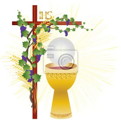 Ilustrácia: Kalich a hostia, symboly Eucharistie