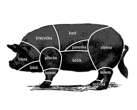 Ilustrácia tradičného novoročného jedla na Slovensku (bravčové mäso, šošovica)