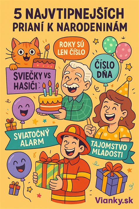 infografika s tipmi na vtipné narodeninové priania pre rôzne vekové kategórie