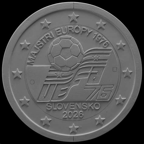 Vizualizácia lícnej strany pamätnej euromince Michala Bosáka