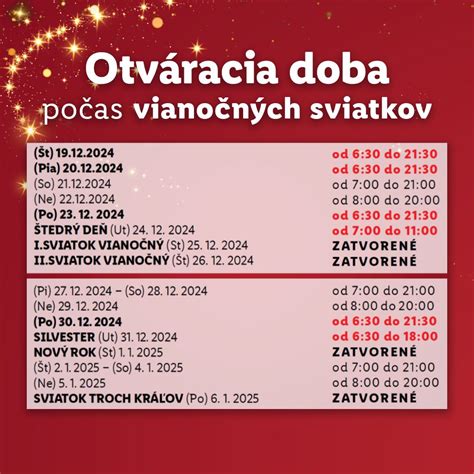 Prehľadná tabuľka otváracích hodín hlavných obchodných reťazcov počas Silvestra a 6. januára