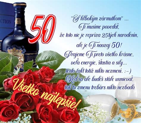 Vtipná gratulačná karta k 50. narodeninám pre muža s humorom