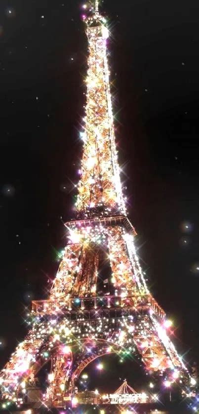 The Eiffel Tower sparkling at night during New Year's Eve celebrations