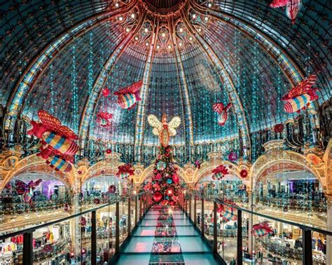 Interior of Galeries Lafayette with its magnificent stained glass dome