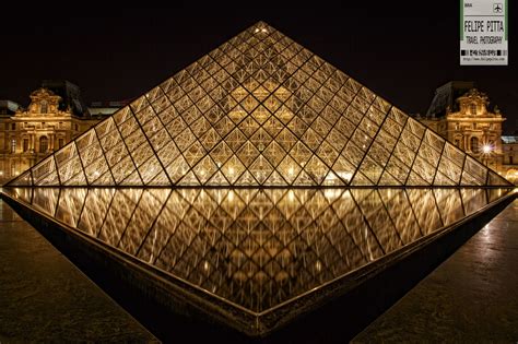Louvre Museum with its glass pyramid
