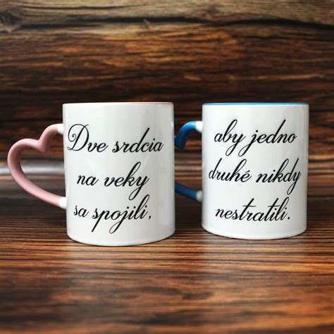 Rôzne typy šálok a hrnčekov pre novomanželov (personalizované, sady s kanvicou, smaltované)
