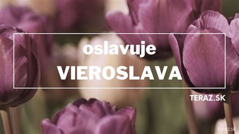 infografika znázorňujúca význam mena Vieroslava (Viera + Sláva) a dátum menín 30. marca