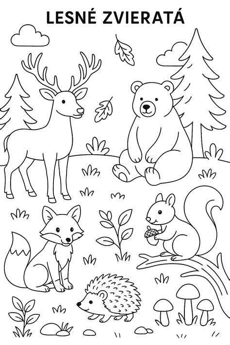 Ilustrácia: Lesné zvieratá v zasneženej zimnej krajine