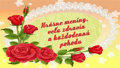 grafický návrh blahoželania k meninám s kvetmi a nápisom