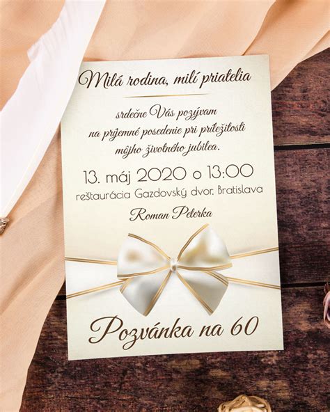 Rôzne vzory pozvánok na 60. narodeniny s možnosťou vloženia fotografií