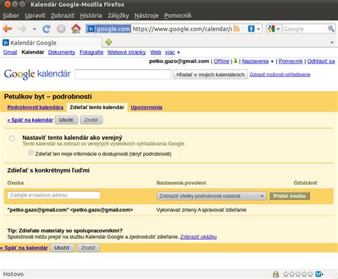 Schéma integrácie webcal odkazu do rozhrania Google Kalendára