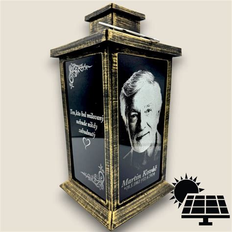 Pamätný svietnik s fotografiou a LED sviečkou