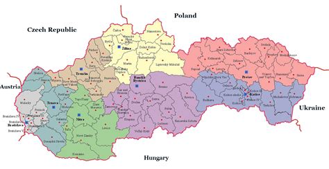 Mapa Slovenska s vyznačenými predajňami Dráčik