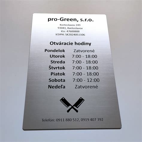 prehľadná tabuľka s otváracími hodinami najznámejších obchodných reťazcov