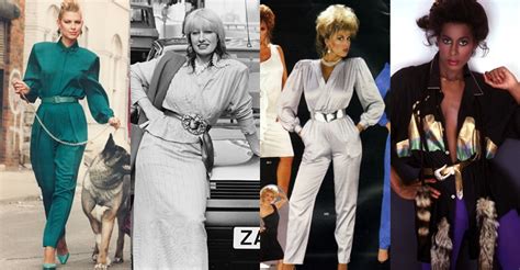 Módny koláž retro outfitov z 80. rokov pre denné nosenie