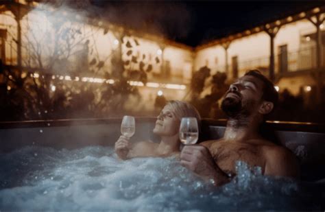 ilustrácia páru na romantickom wellness pobyte