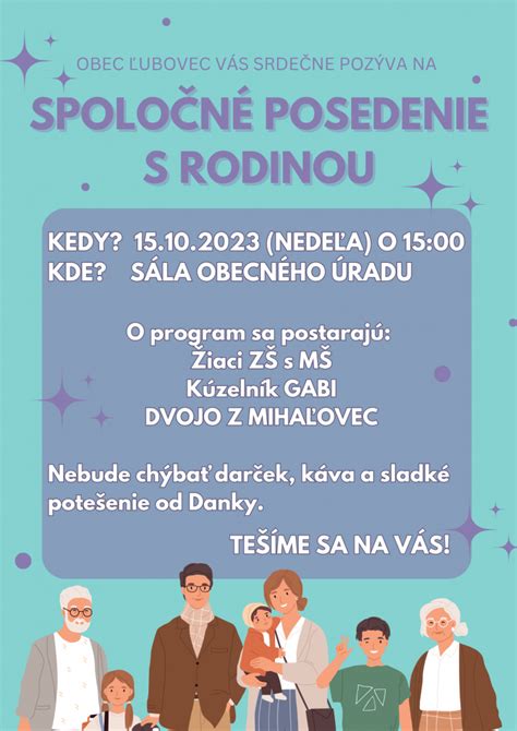 Ilustrácia oslavujúceho osemdesiatnika s rodinou