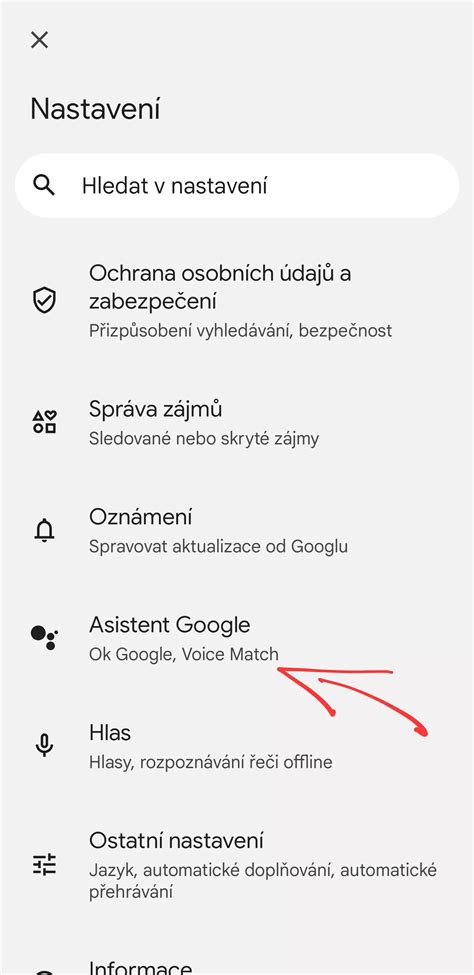 Schéma nastavení Google Asistenta pre správu kontaktov a narodenín