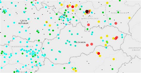 Mapa znázorňujúca dôležité miesta súvisiace s J. A. Komenským