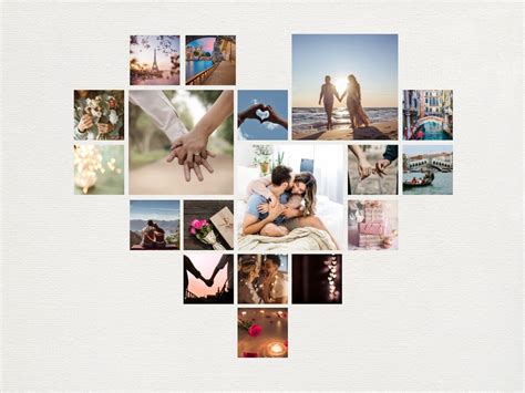 Inšpiratívna koláž fotografií šťastného páru oslavujúceho výročie