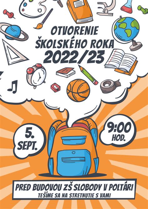 Ilustrácia školského prostredia pri otvorení školského roka s učiteľmi a žiakmi