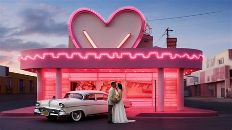 fotografia páru, ktorý sa berie v Drive-thru kaplnke v Las Vegas