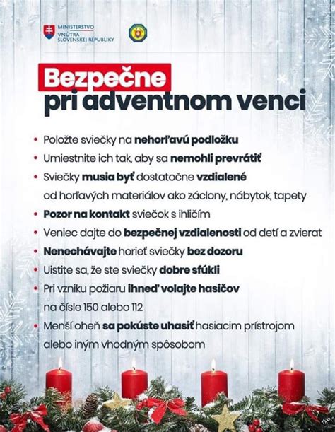 výstražná infografika o bezpečnom používaní sviečok na adventnom venci