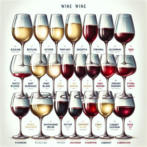 Infografika: Rôzne typy vín a ich charakteristiky (suché, sladké, ovocné, s vyšším alkoholom) s návrhmi na kombinácie s jedlom.