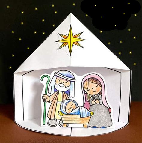 Zostavený papierový betlehem inšpirovaný dielom LADU