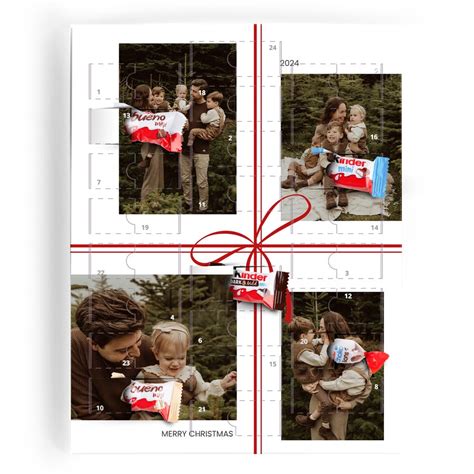 Príklad personalizovaného adventného kalendára Kinder s vlastnou fotografiou