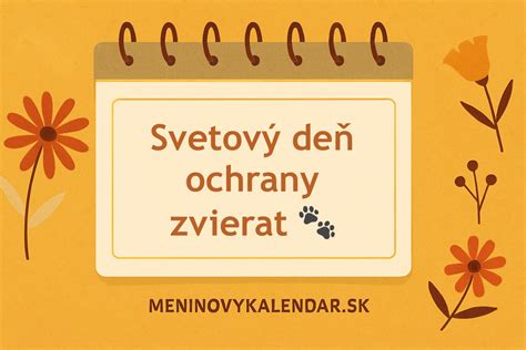kalendár s vyznačeným 4. októbrom a symbolmi ochrany zvierat